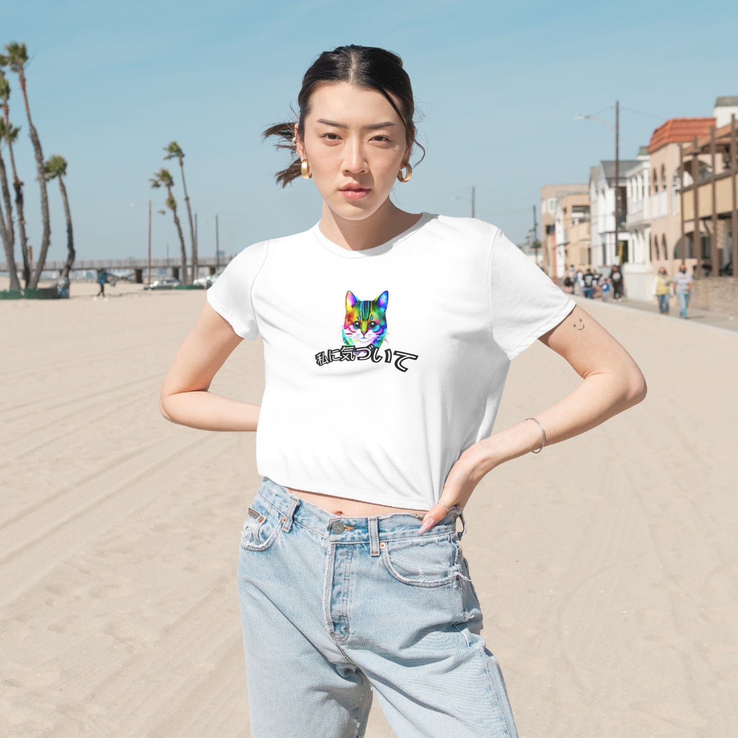 Notice Me (Women's Flowy Cropped Tee)