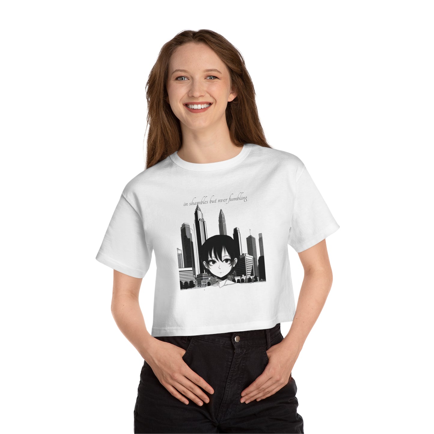In Shambles but Never Fumbling (Champion Women's Heritage Cropped T-Shirt)