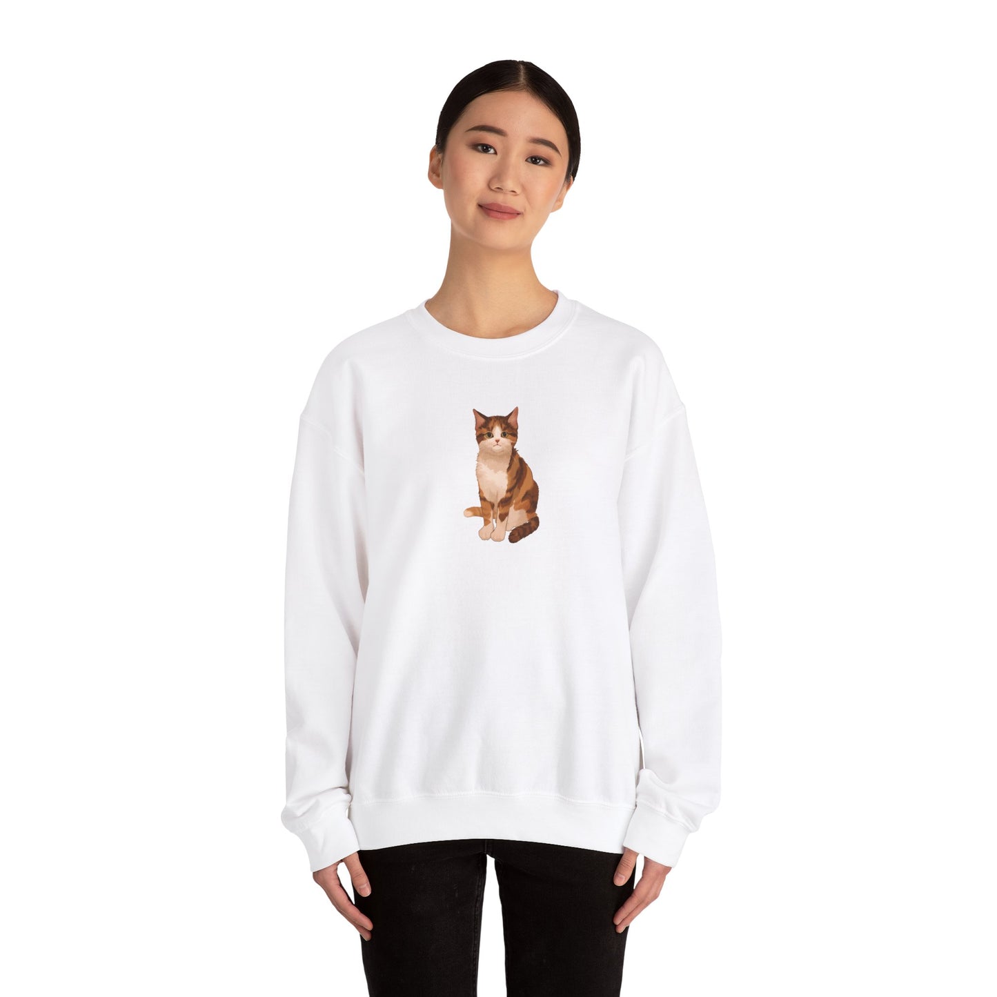 Cute Cat (Unisex Heavy Blend™ Crewneck Sweatshirt)