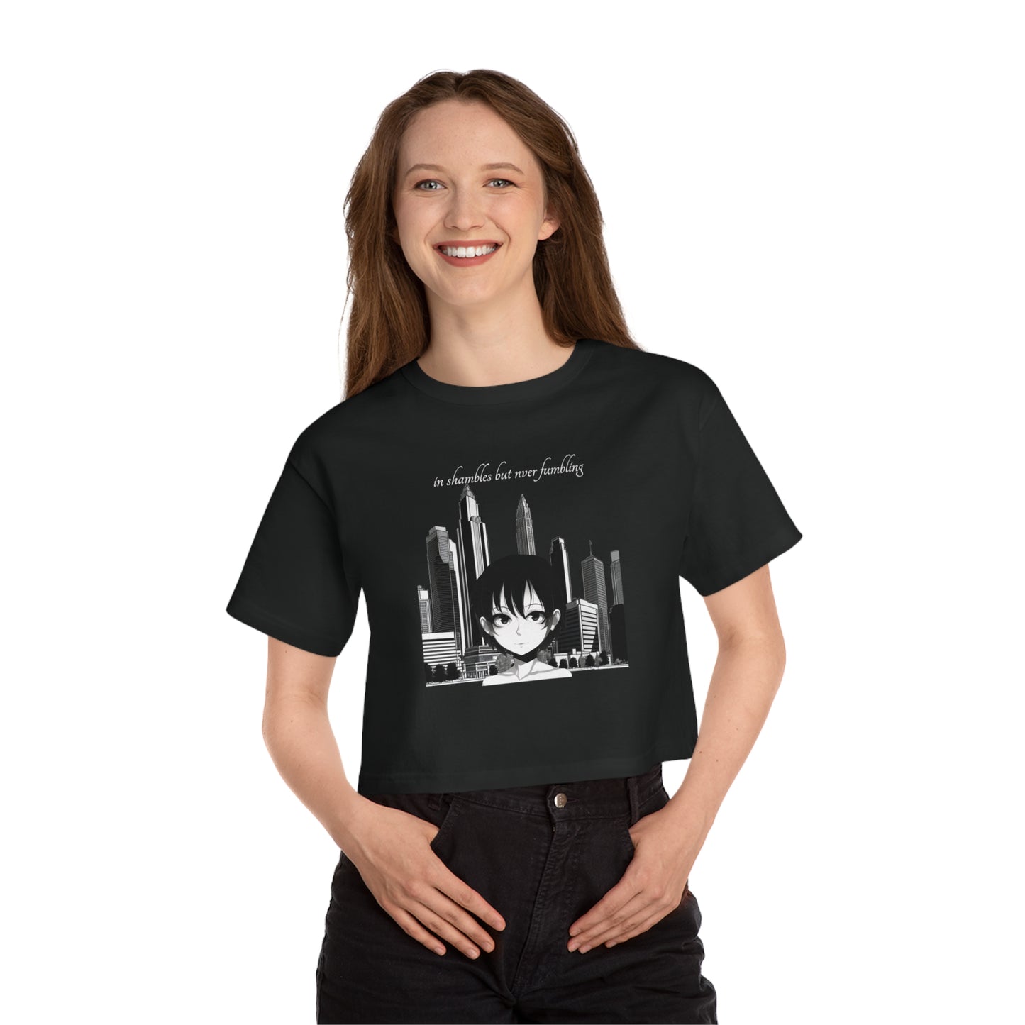 In Shambles but Never Fumbling (Champion Women's Heritage Cropped T-Shirt)