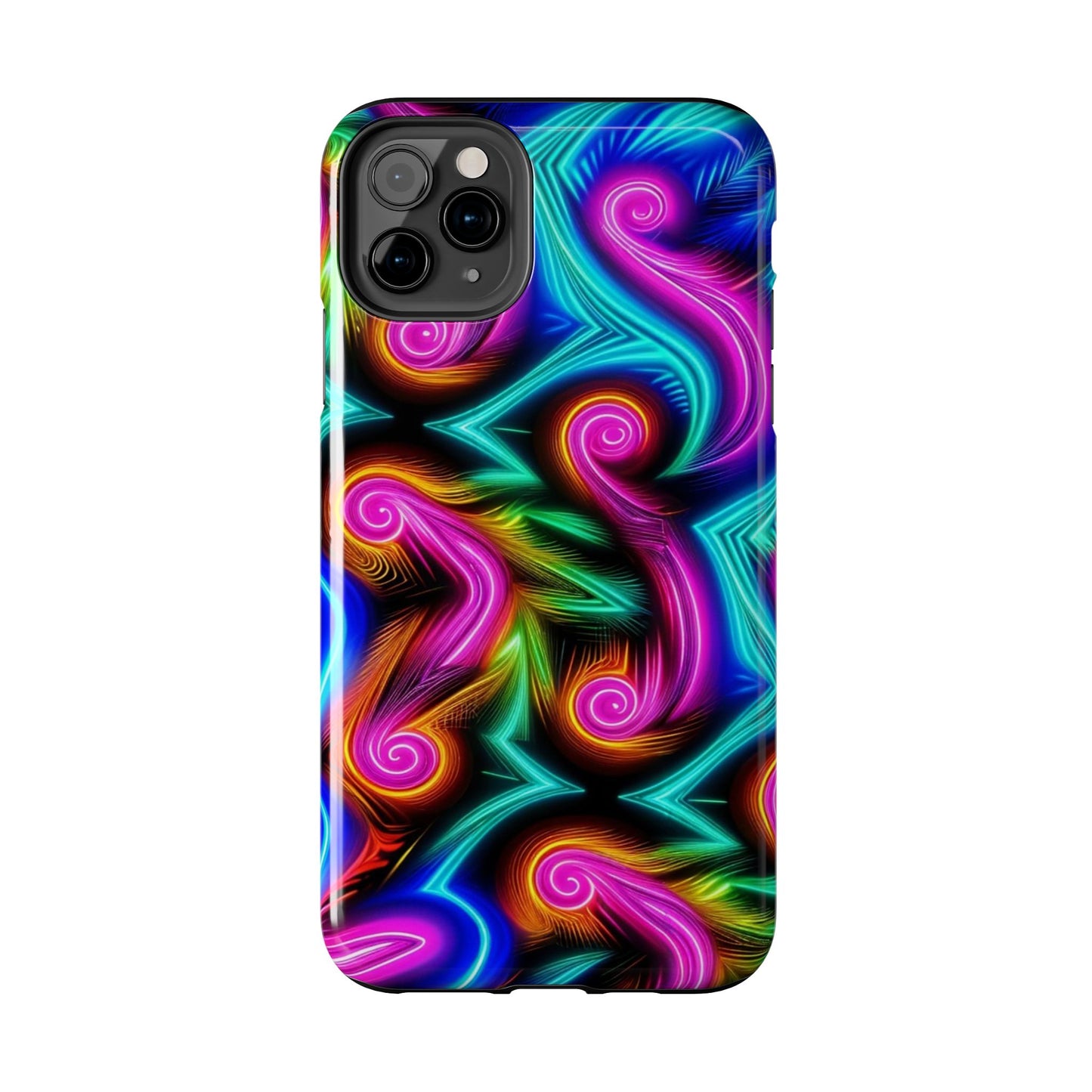 Neon Spirals (Tough iPhone Case)