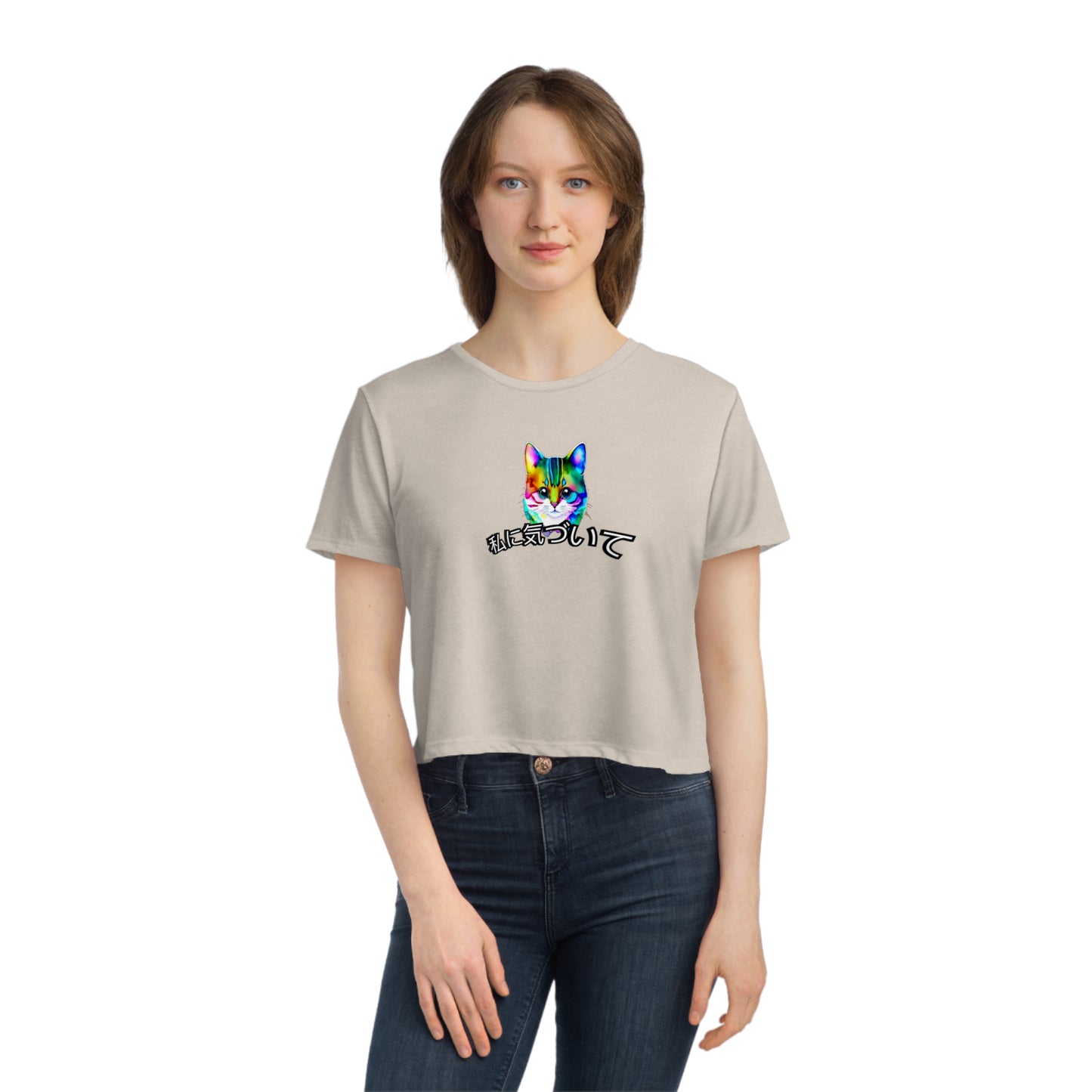 Notice Me (Women's Flowy Cropped Tee)