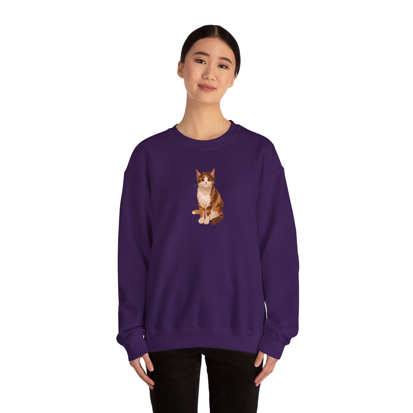 Cute Cat (Unisex Heavy Blend™ Crewneck Sweatshirt)