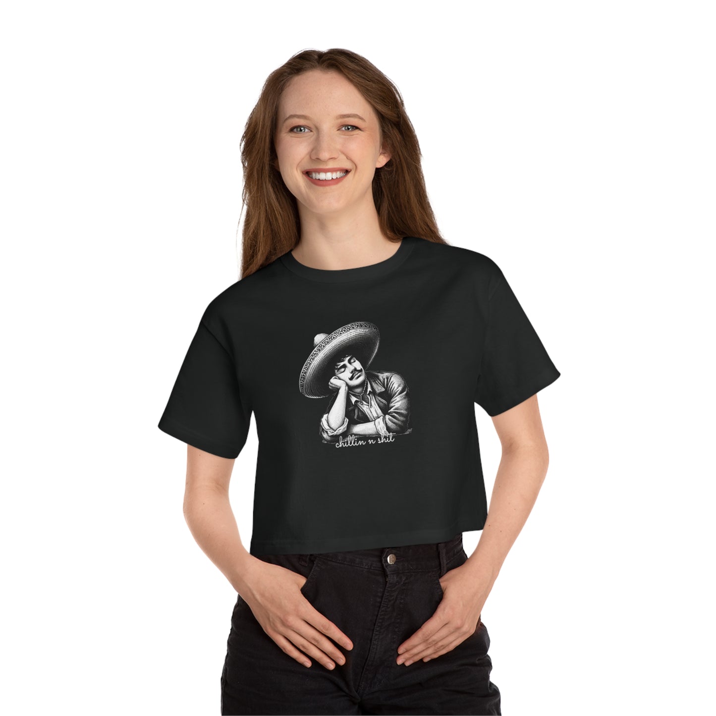 Chillin N' shit (Champion Women's Heritage Cropped T-Shirt)