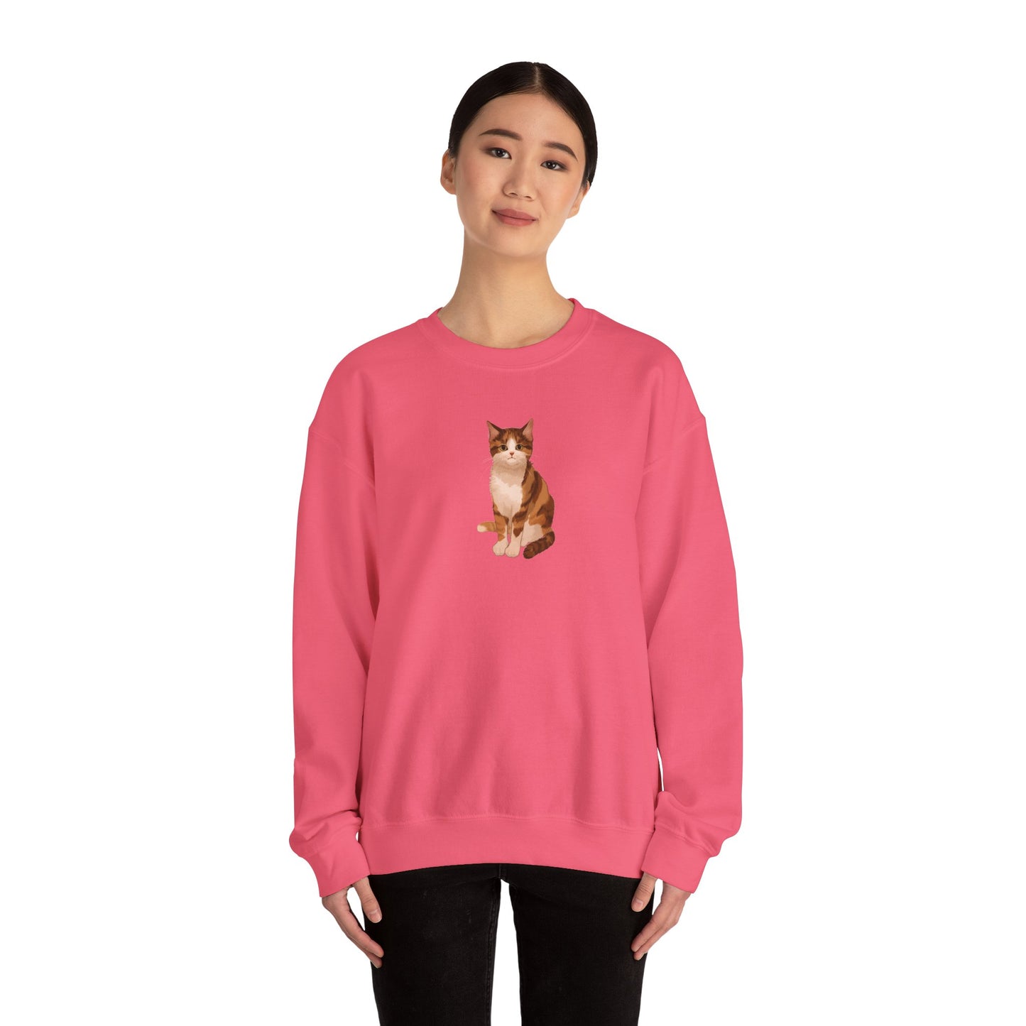 Cute Cat (Unisex Heavy Blend™ Crewneck Sweatshirt)