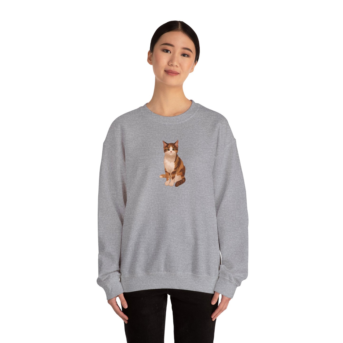 Cute Cat (Unisex Heavy Blend™ Crewneck Sweatshirt)