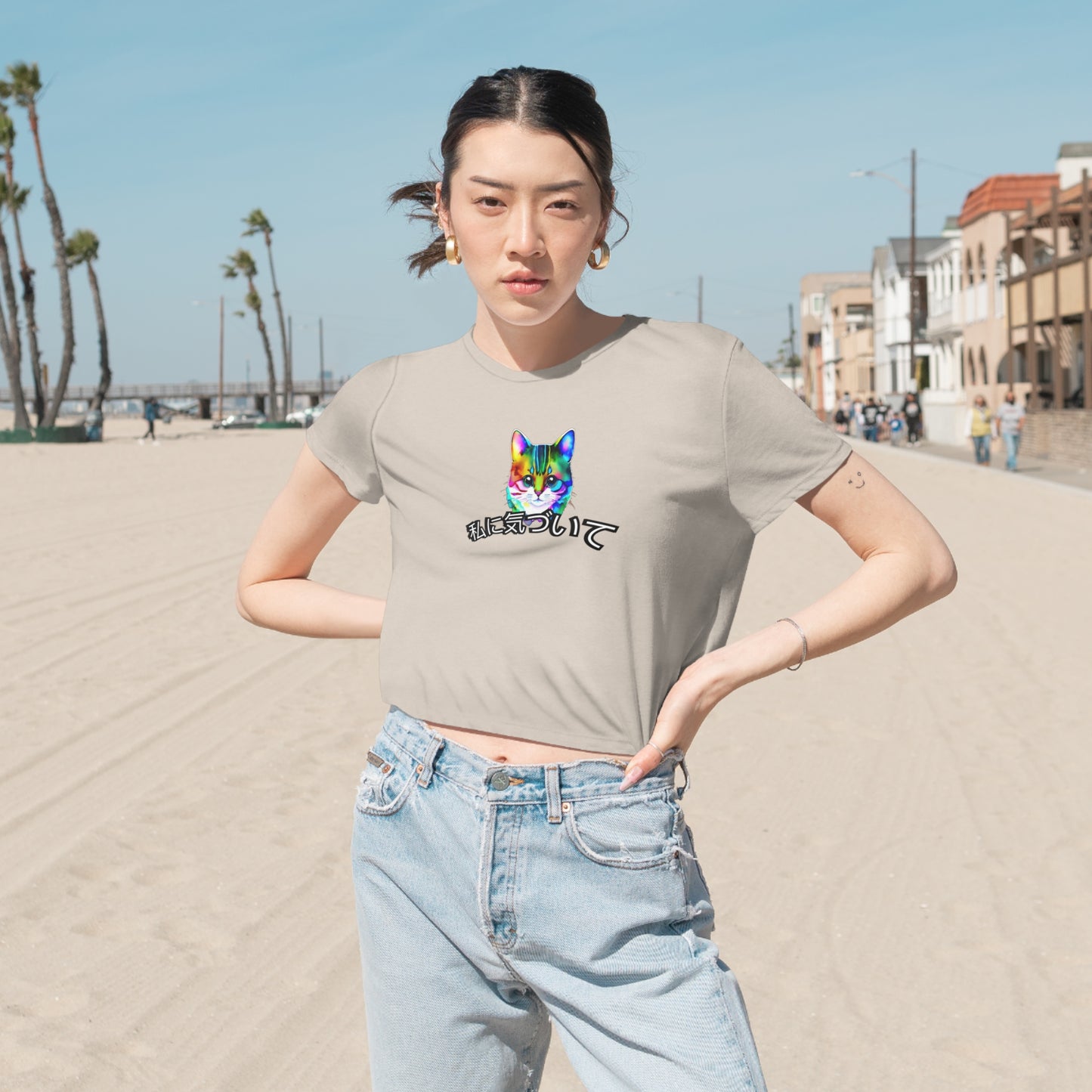 Notice Me (Women's Flowy Cropped Tee)