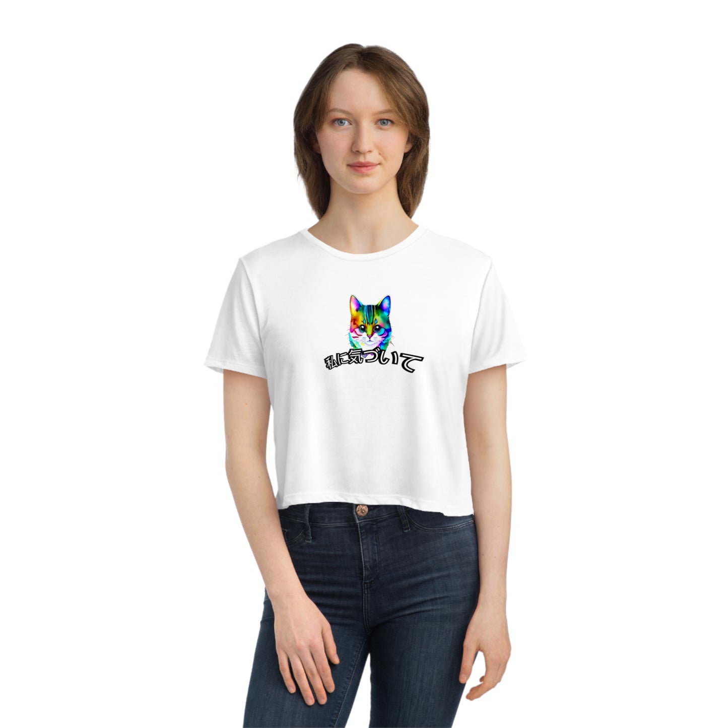 Notice Me (Women's Flowy Cropped Tee)