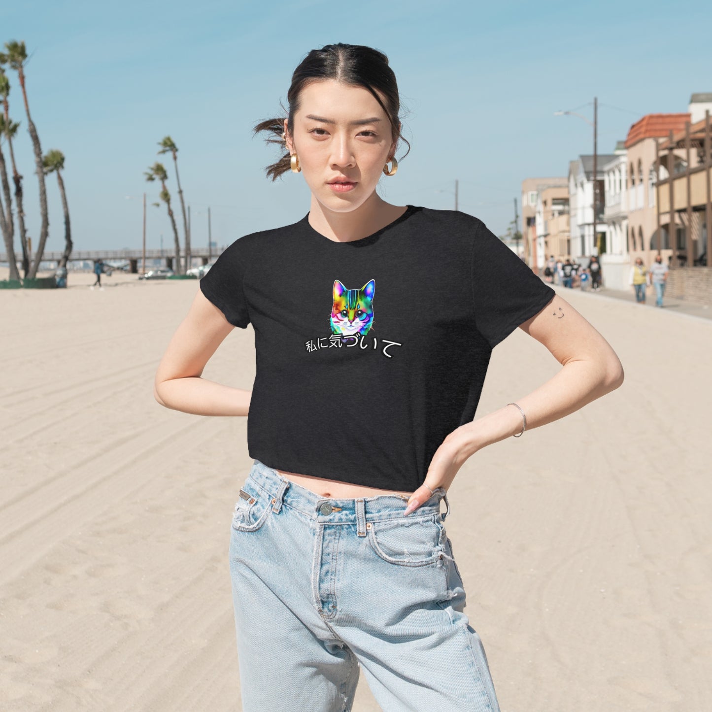 Notice Me (Women's Flowy Cropped Tee)
