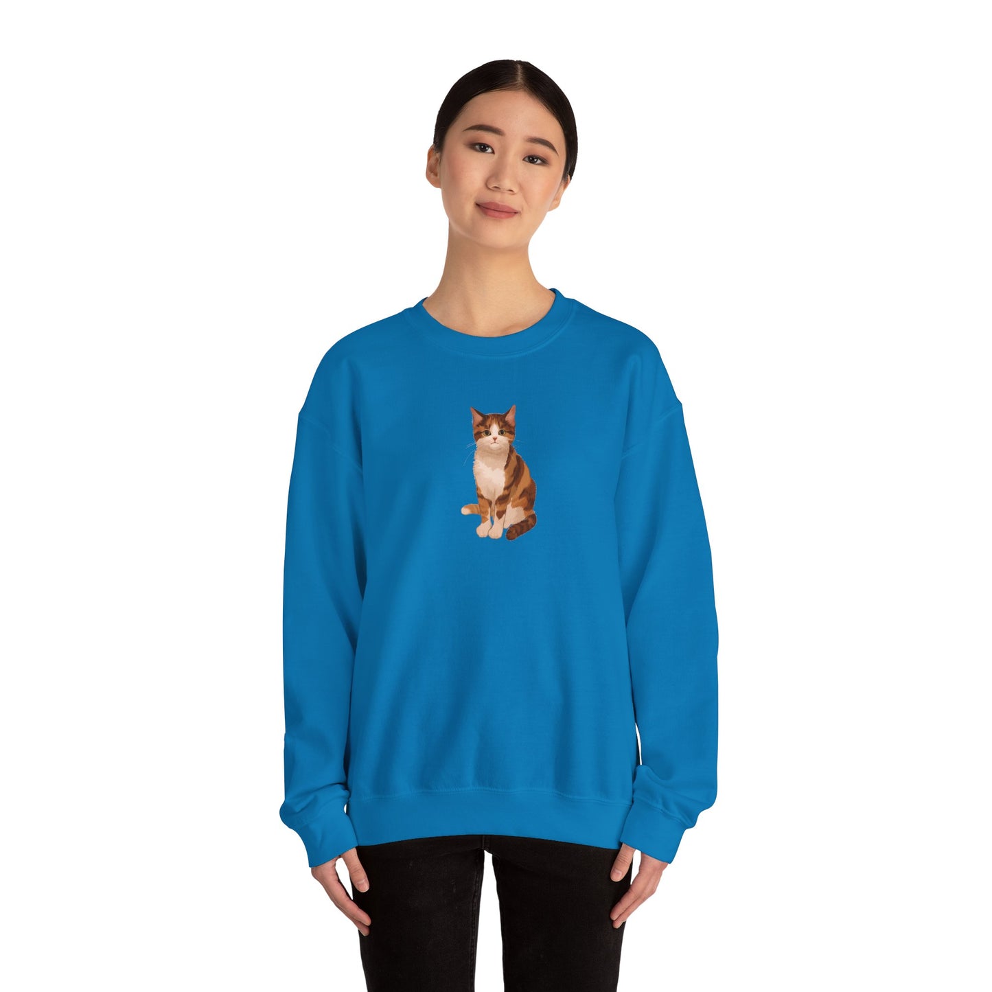 Cute Cat (Unisex Heavy Blend™ Crewneck Sweatshirt)