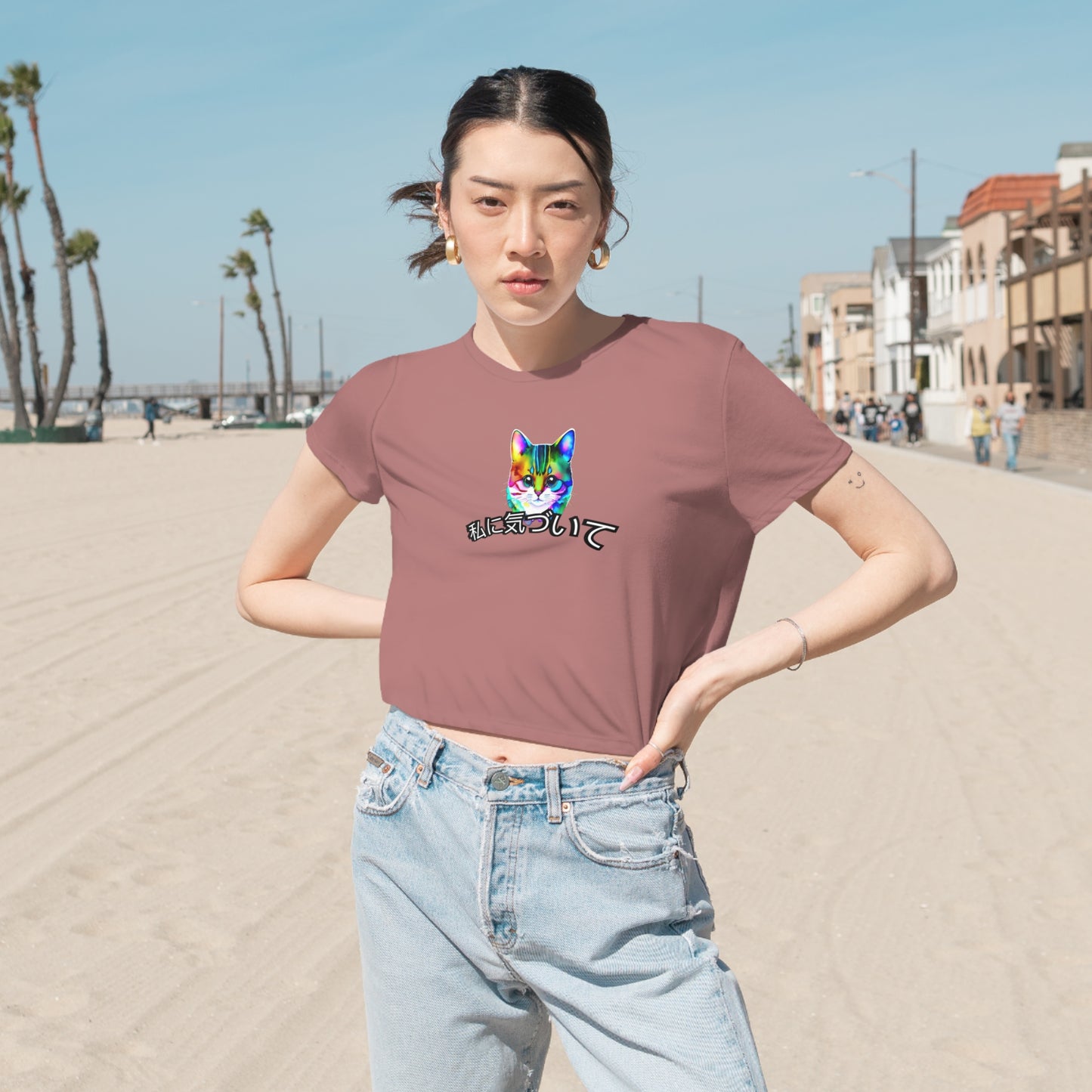 Notice Me (Women's Flowy Cropped Tee)