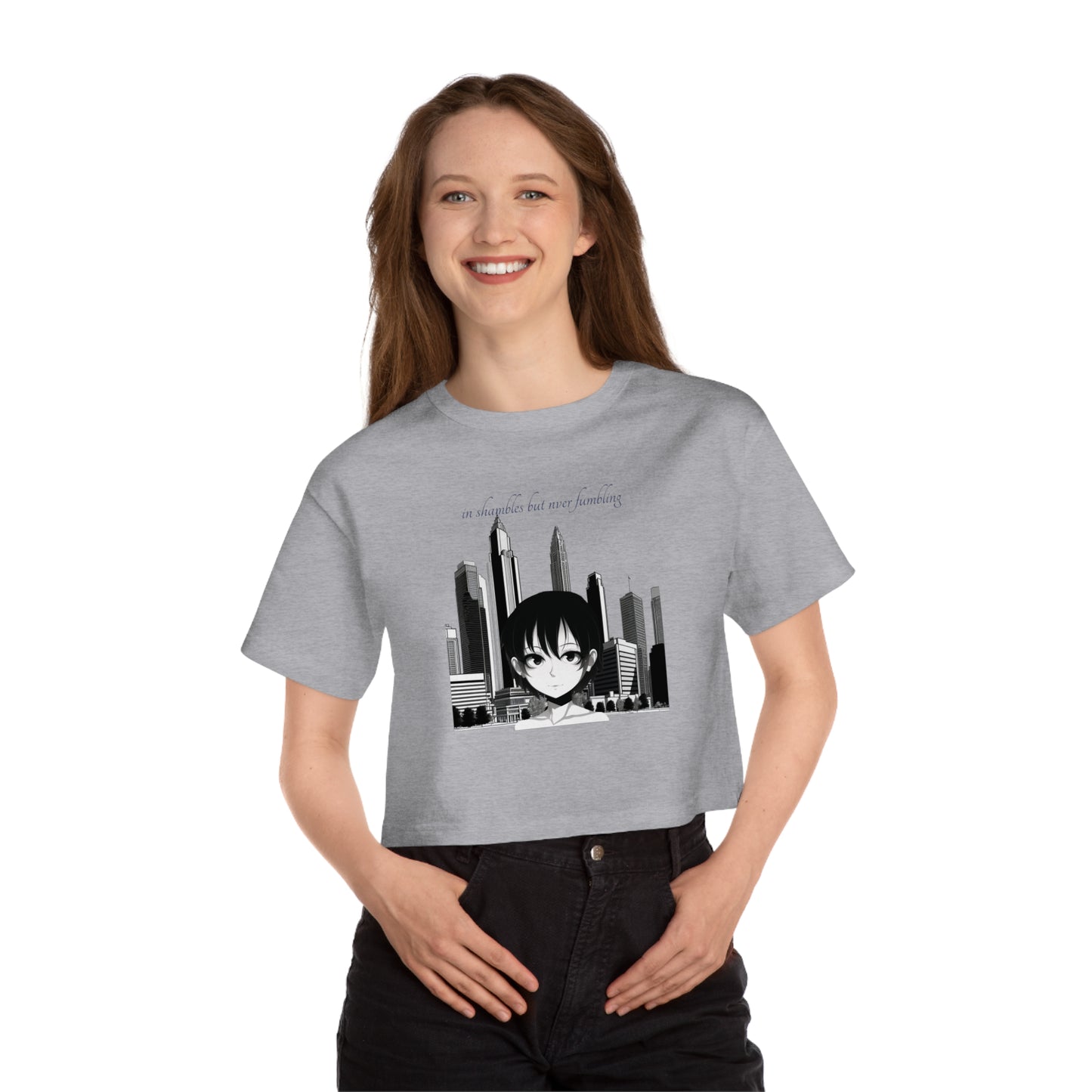 In Shambles but Never Fumbling (Champion Women's Heritage Cropped T-Shirt)