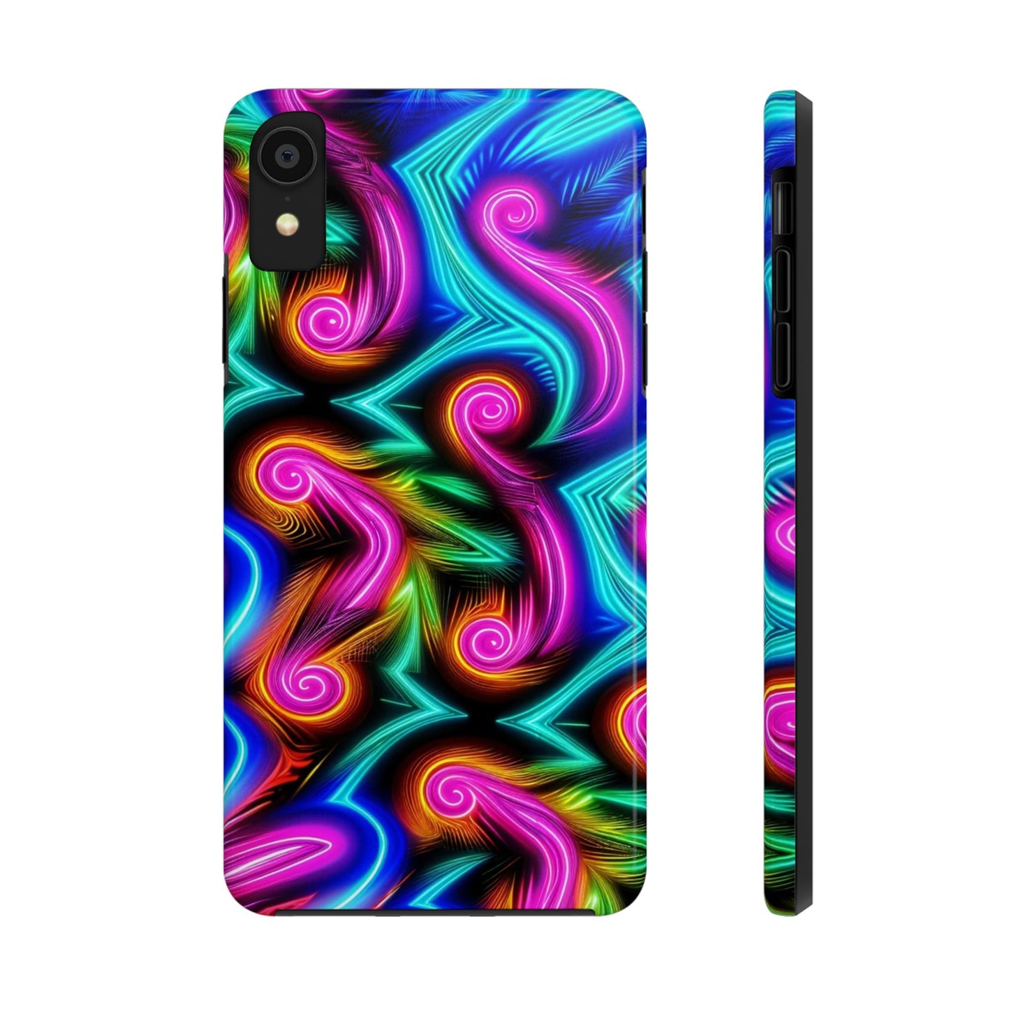 Neon Spirals (Tough iPhone Case)