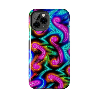 Neon Spirals (Tough iPhone Case)