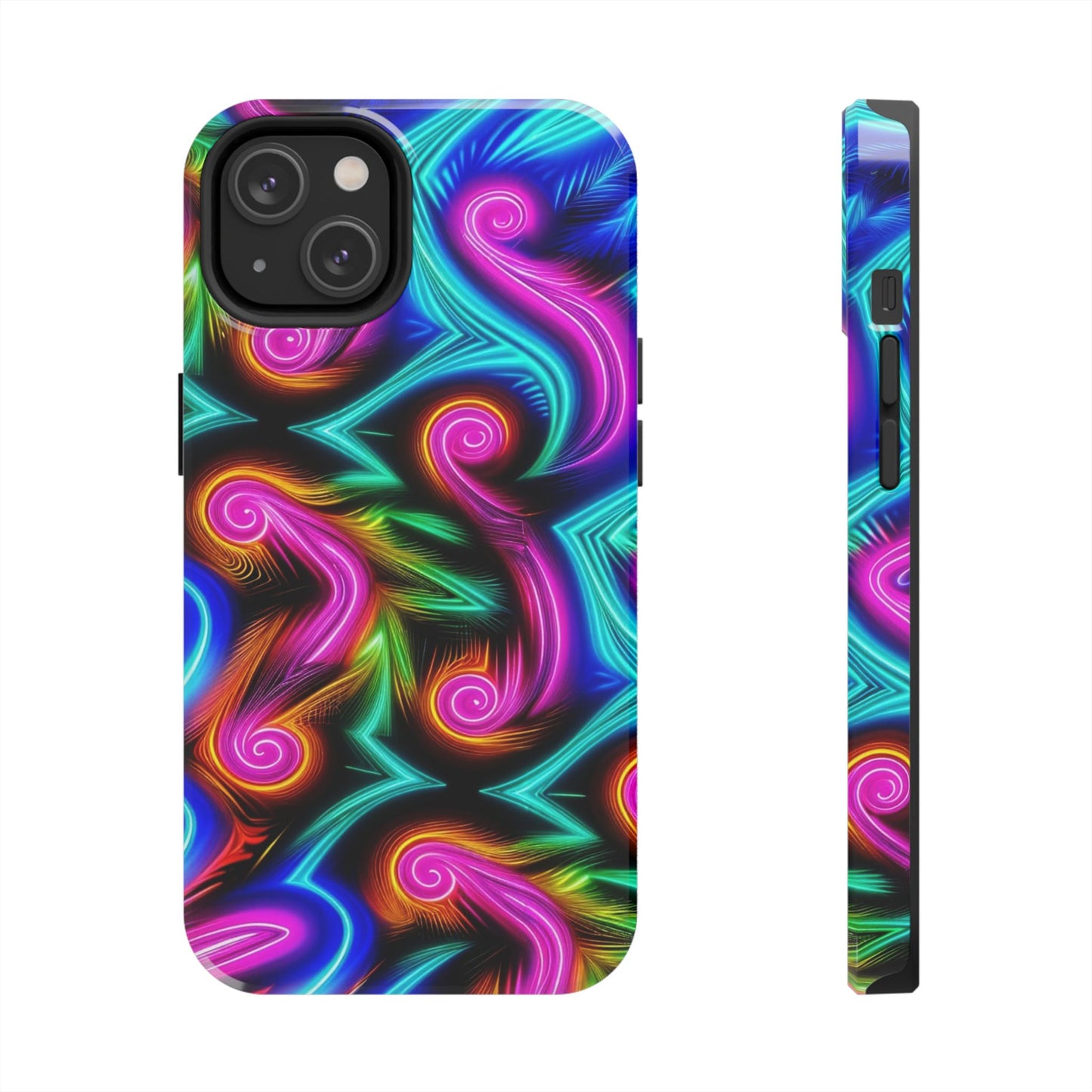 Neon Spirals (Tough iPhone Case)