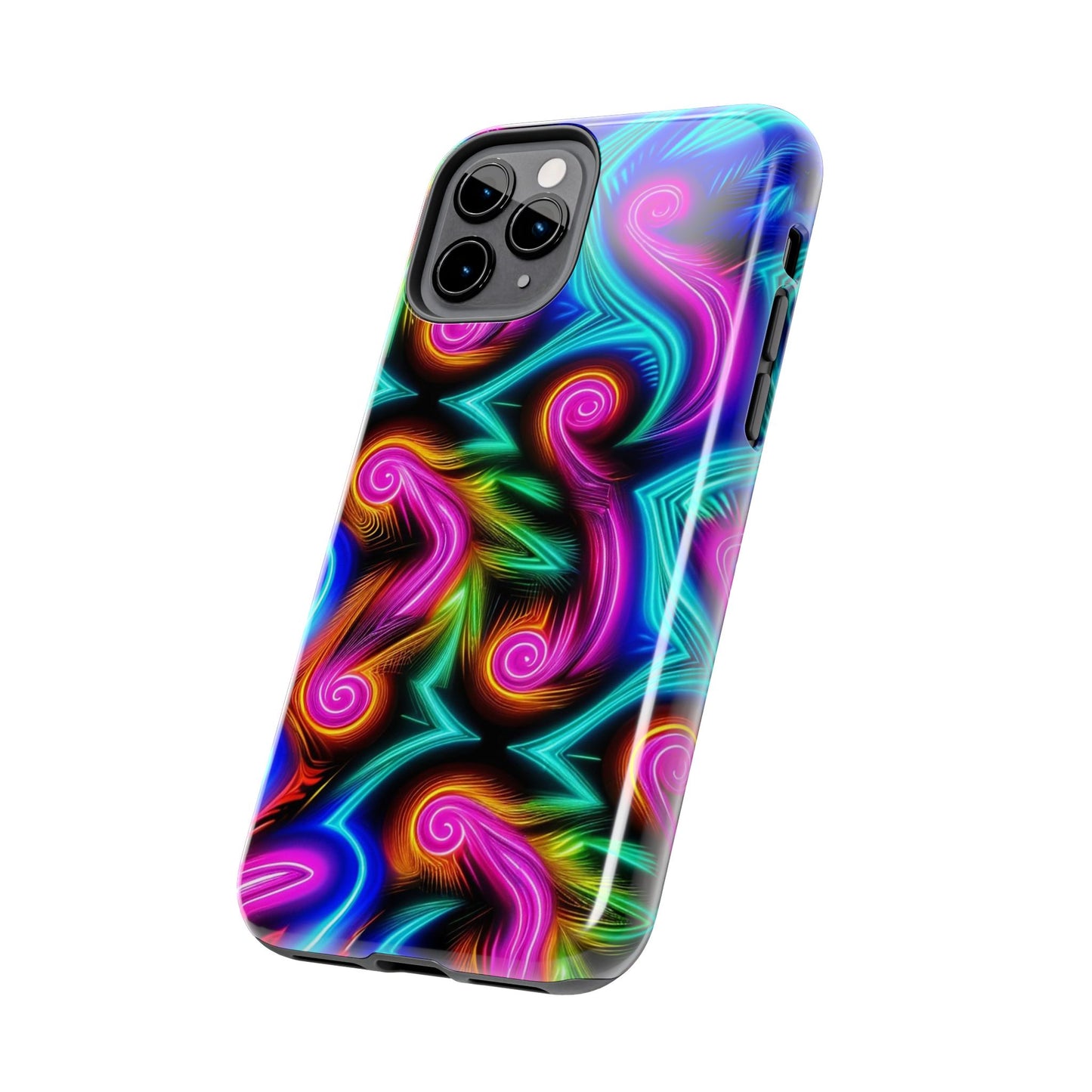 Neon Spirals (Tough iPhone Case)