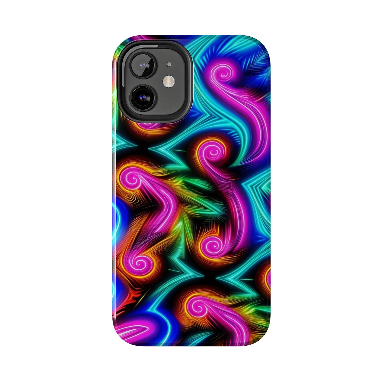 Neon Spirals (Tough iPhone Case)