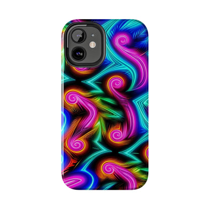 Neon Spirals (Tough iPhone Case)