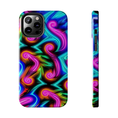 Neon Spirals (Tough iPhone Case)