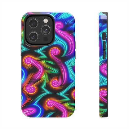 Neon Spirals (Tough iPhone Case)