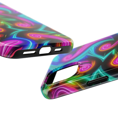 Neon Spirals (Tough iPhone Case)