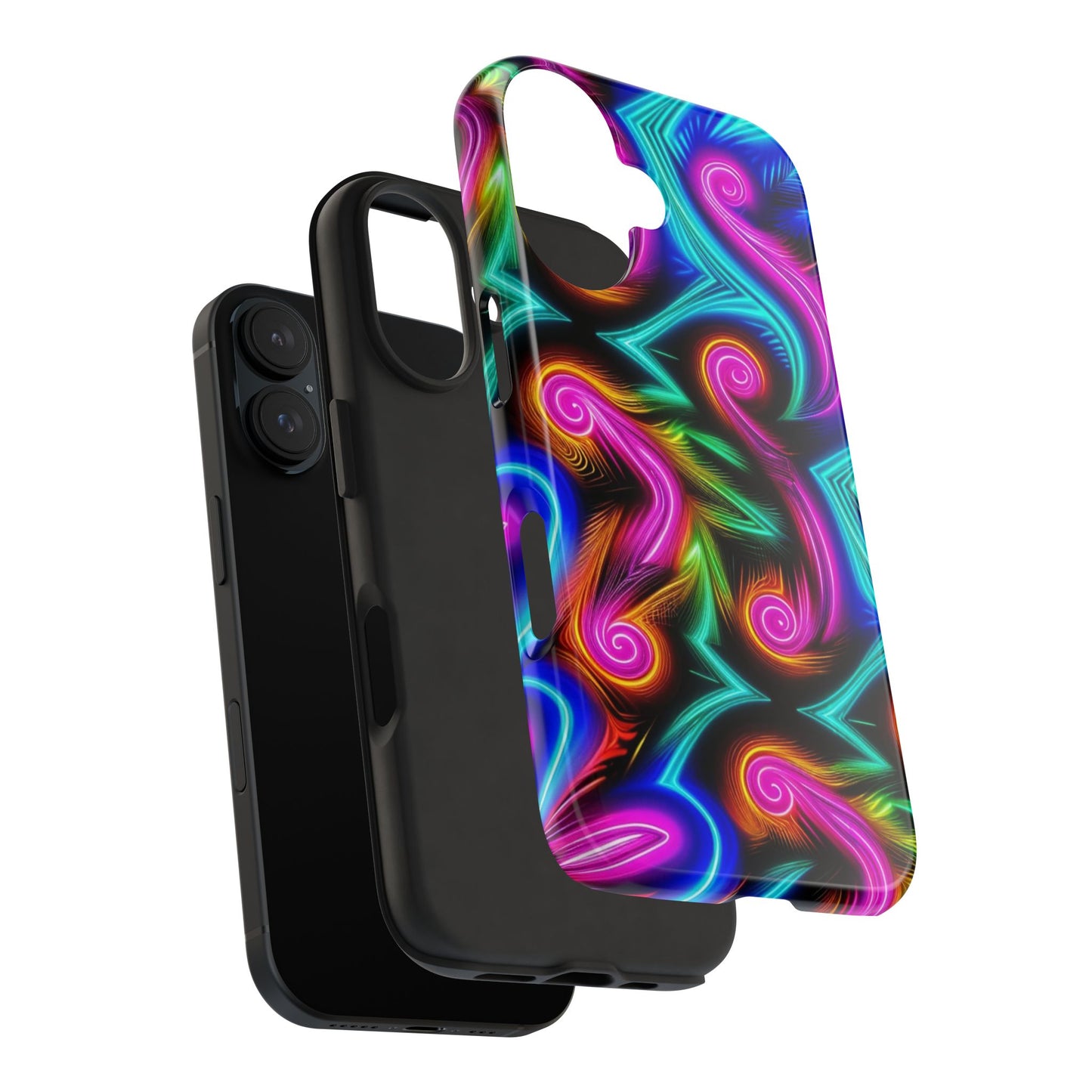 Neon Spirals (Tough iPhone Case)