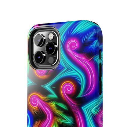 Neon Spirals (Tough iPhone Case)