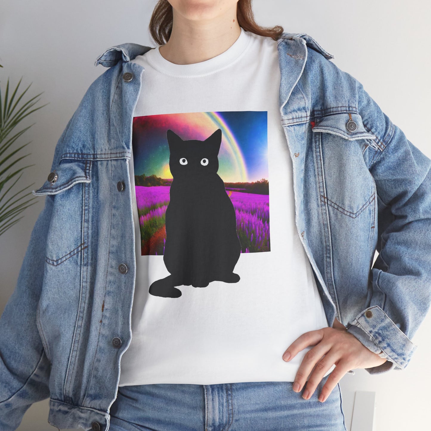Cute Cat Universes かわいい猫の世界 Unisex Heavy Cotton Tee