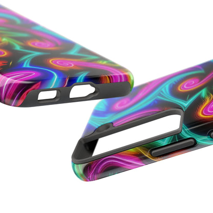 Neon Spirals (Tough iPhone Case)