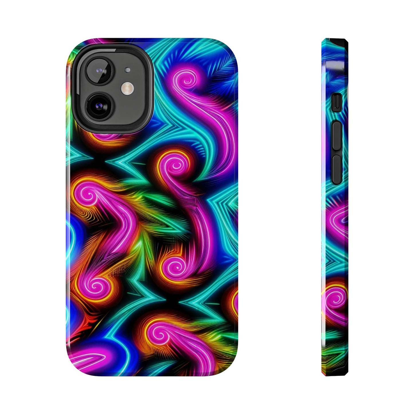 Neon Spirals (Tough iPhone Case)