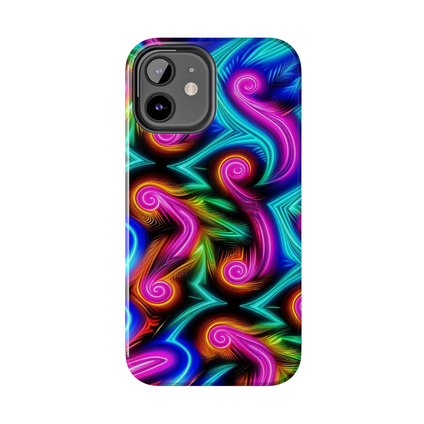 Neon Spirals (Tough iPhone Case)