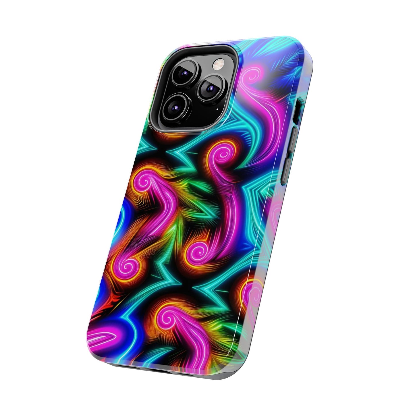 Neon Spirals (Tough iPhone Case)