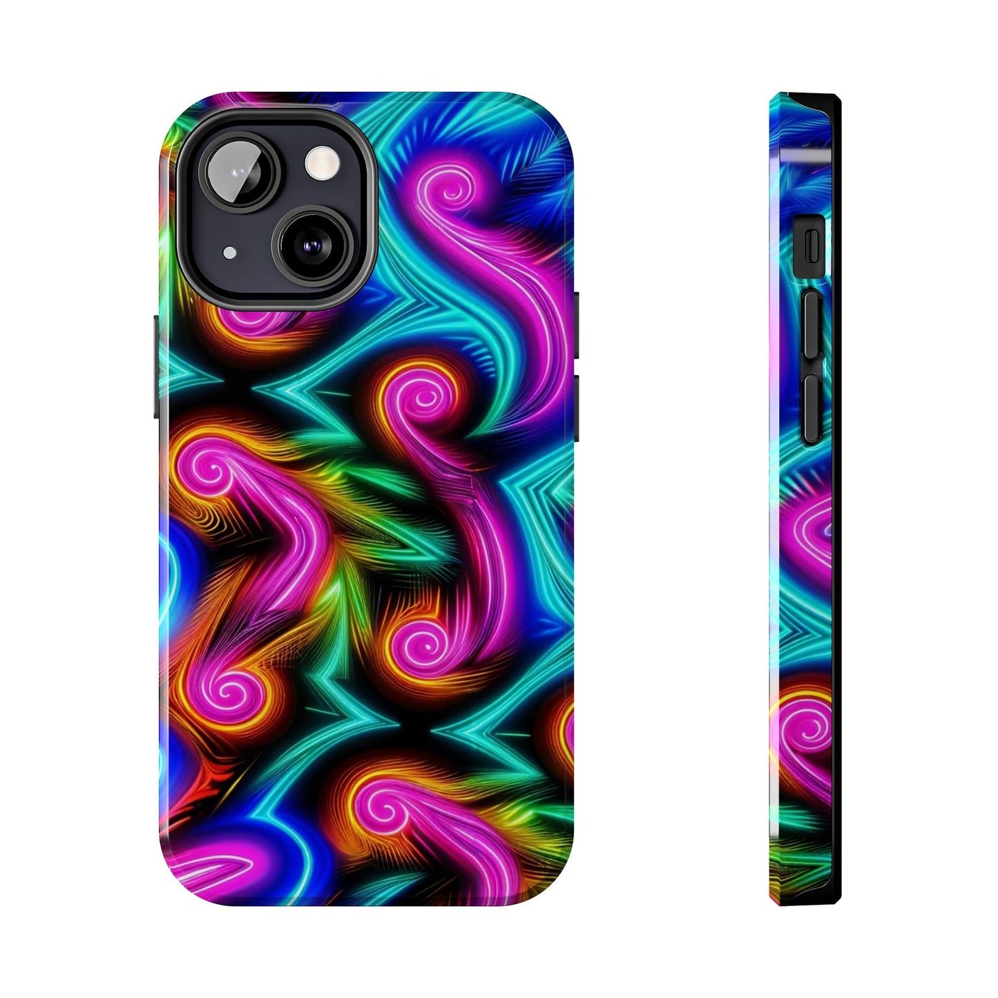 Neon Spirals (Tough iPhone Case)