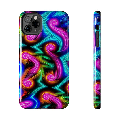 Neon Spirals (Tough iPhone Case)