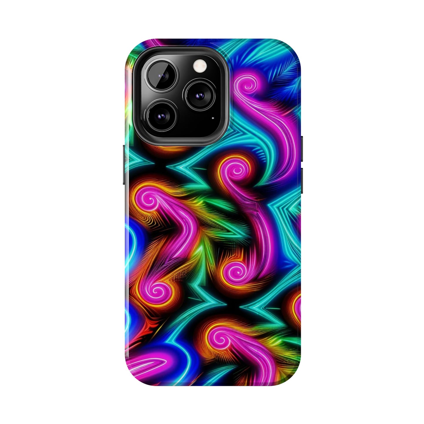 Neon Spirals (Tough iPhone Case)