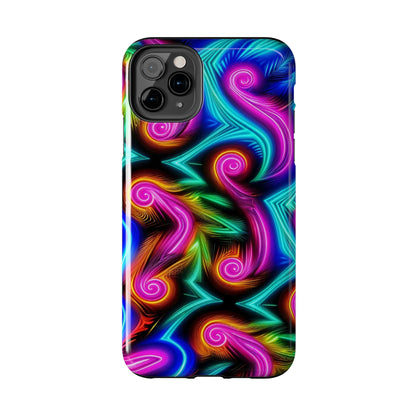 Neon Spirals (Tough iPhone Case)