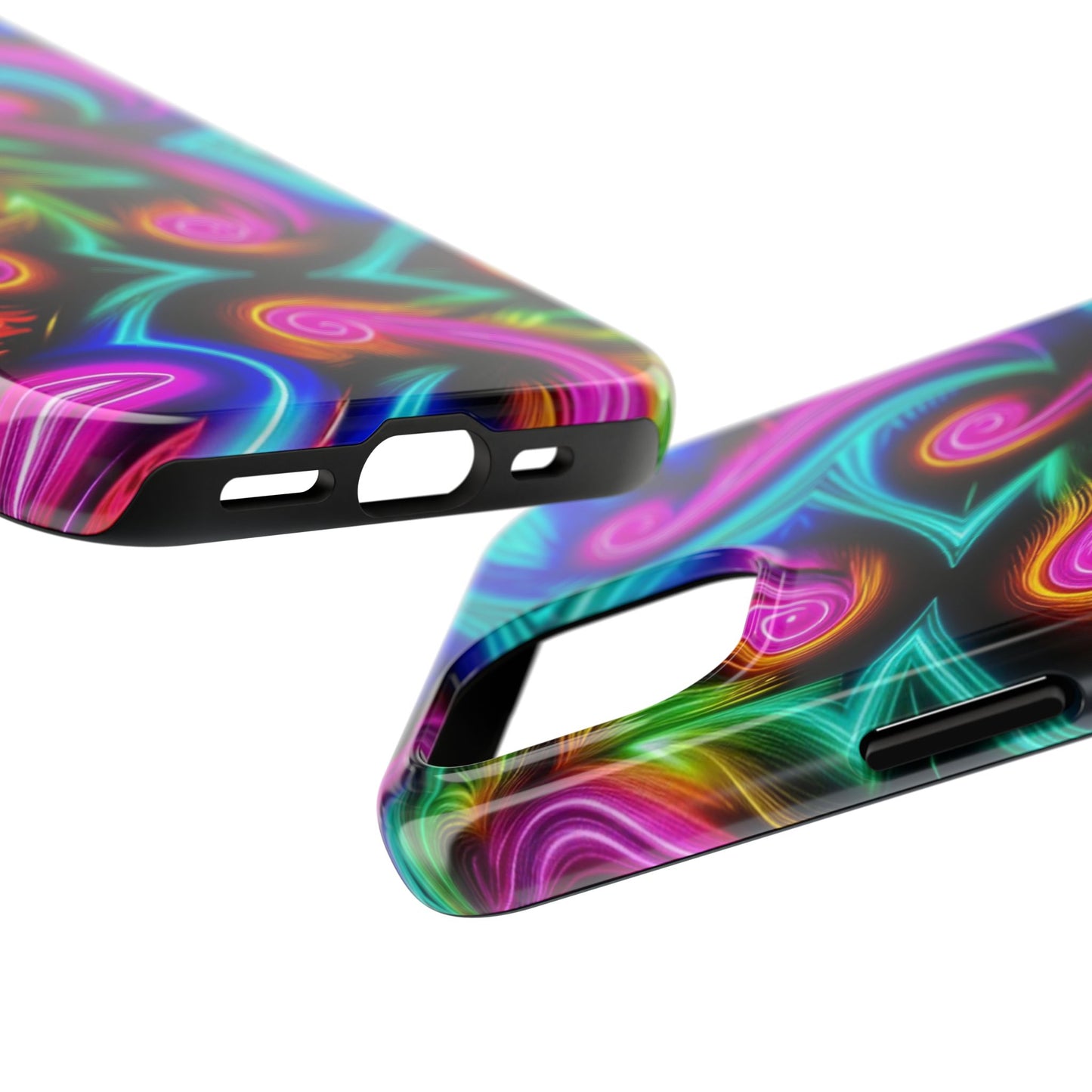 Neon Spirals (Tough iPhone Case)