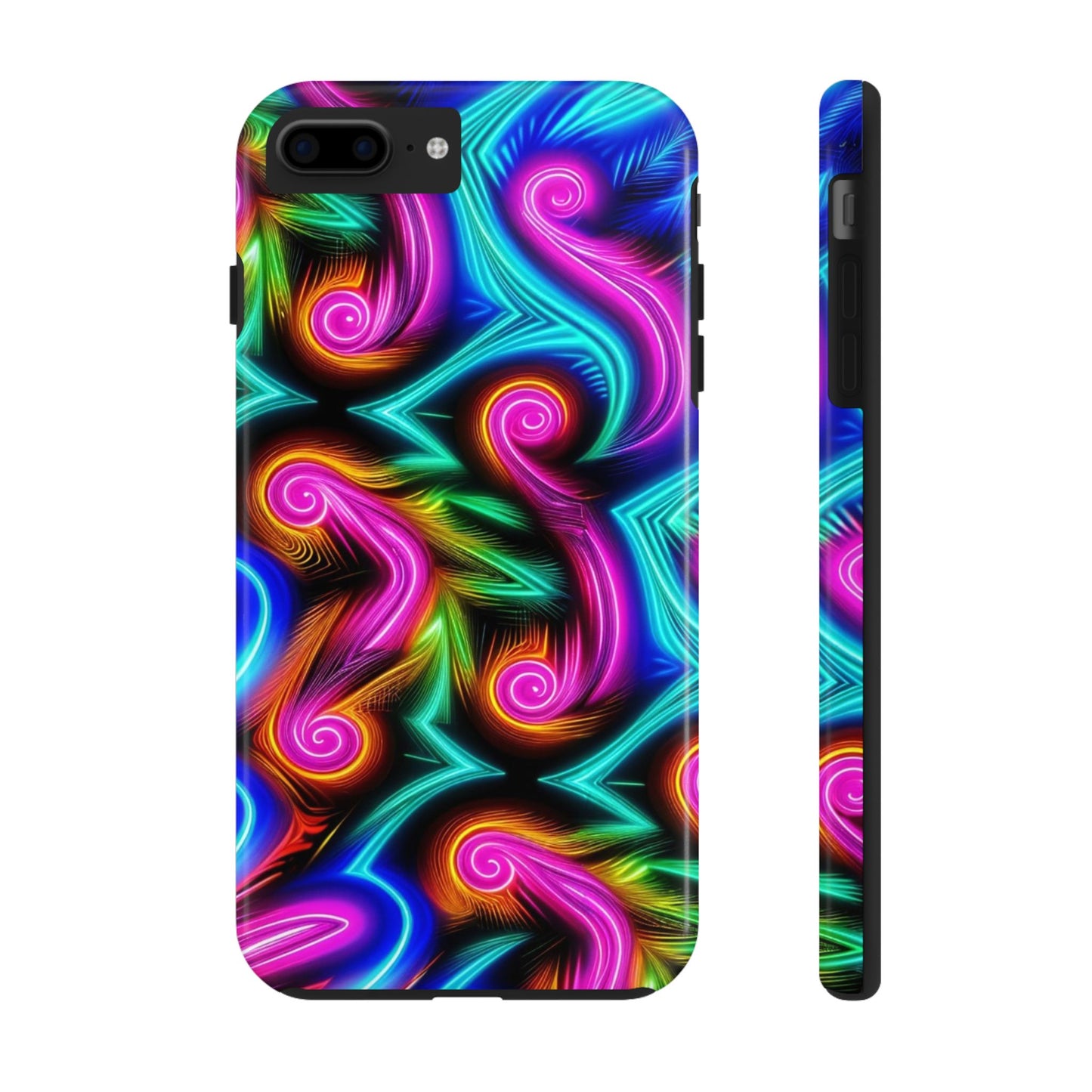 Neon Spirals (Tough iPhone Case)