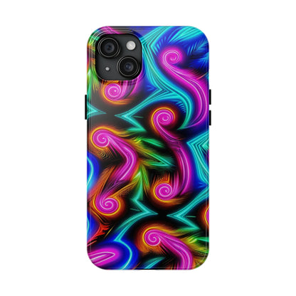 Neon Spirals (Tough iPhone Case)