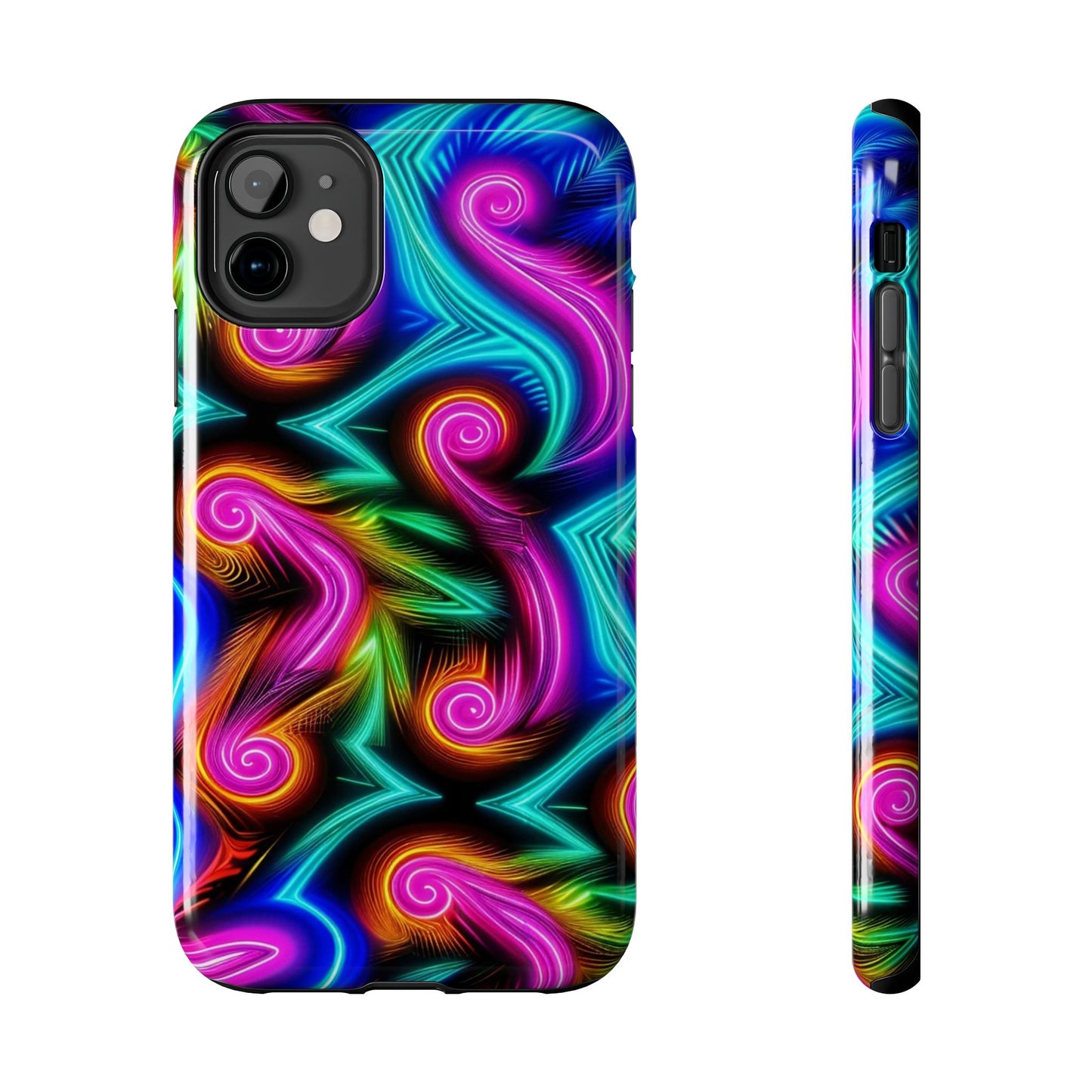 Neon Spirals (Tough iPhone Case)