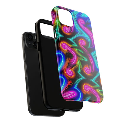 Neon Spirals (Tough iPhone Case)