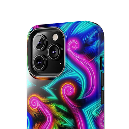 Neon Spirals (Tough iPhone Case)