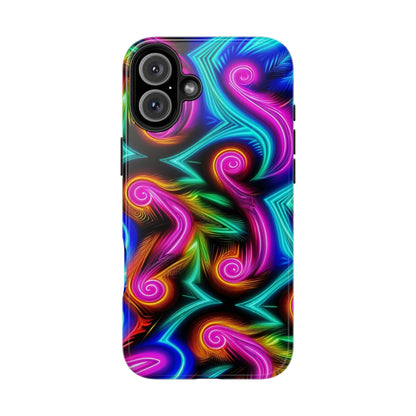 Neon Spirals (Tough iPhone Case)