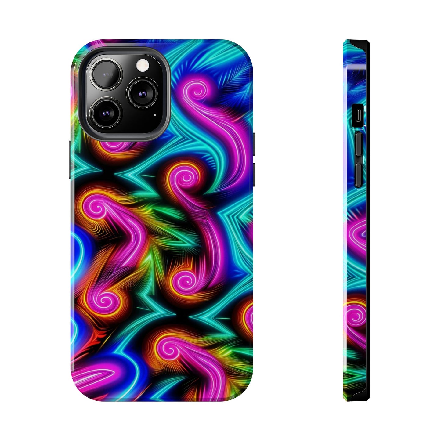 Neon Spirals (Tough iPhone Case)