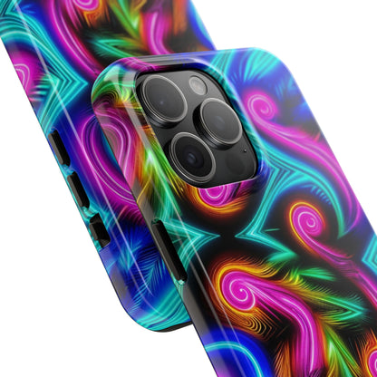 Neon Spirals (Tough iPhone Case)