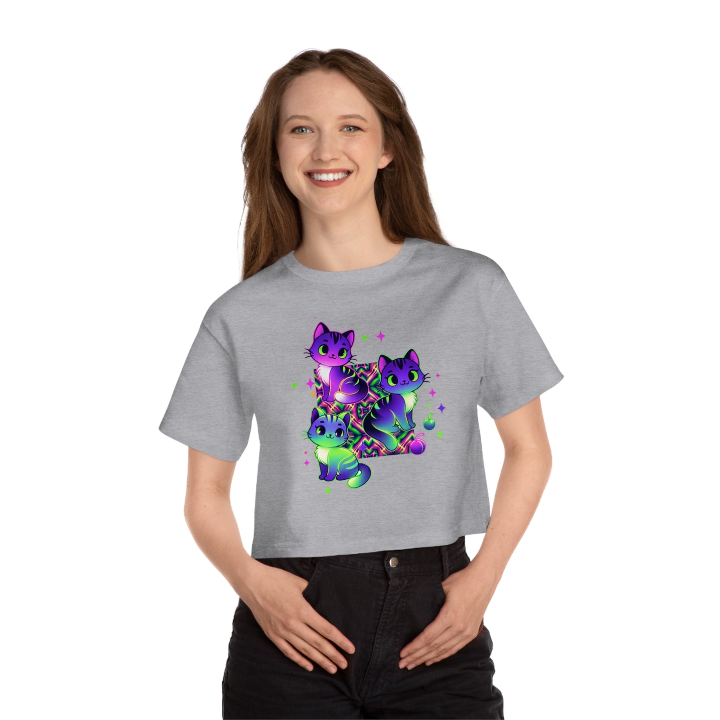 Kitties and Kittens (Champion Women's Heritage Cropped T-Shirt)