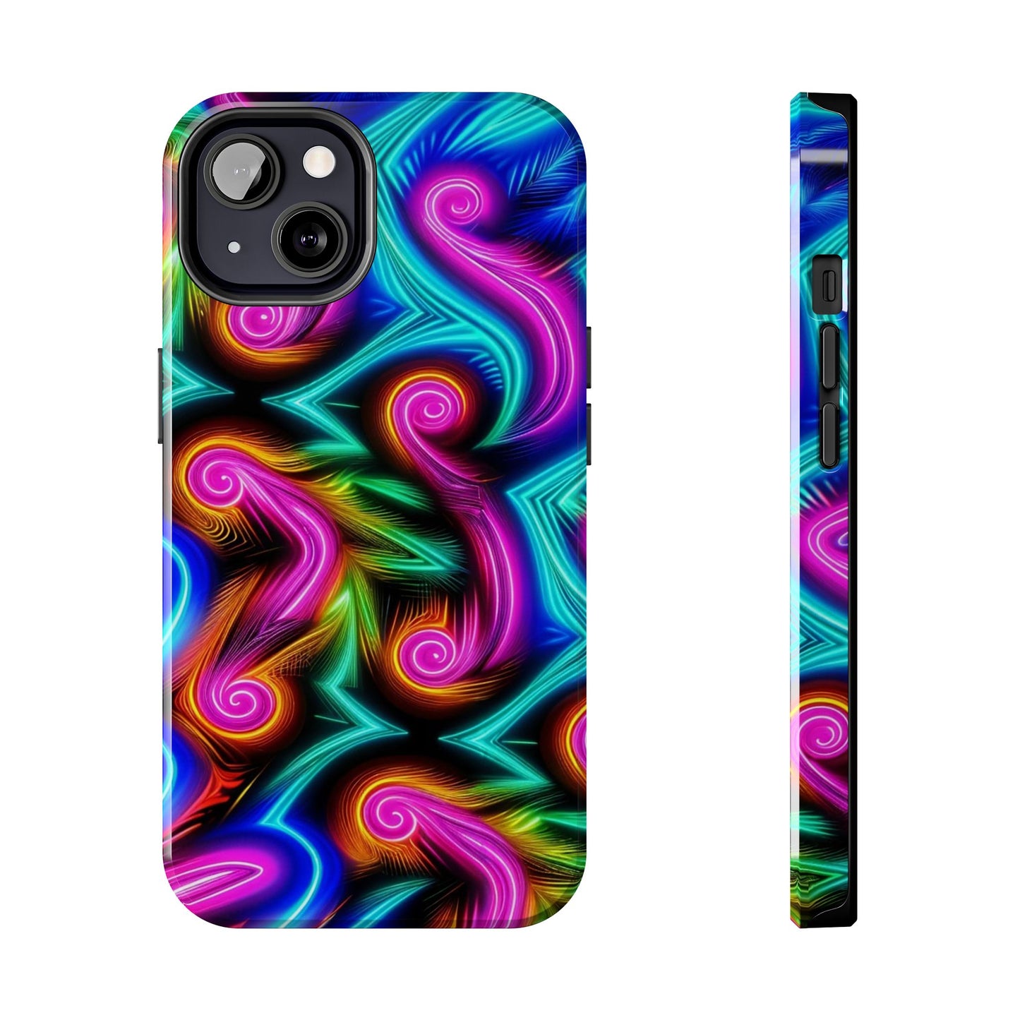 Neon Spirals (Tough iPhone Case)