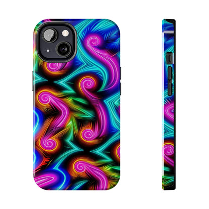 Neon Spirals (Tough iPhone Case)