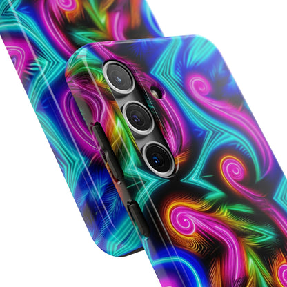 Neon Spirals (Tough iPhone Case)