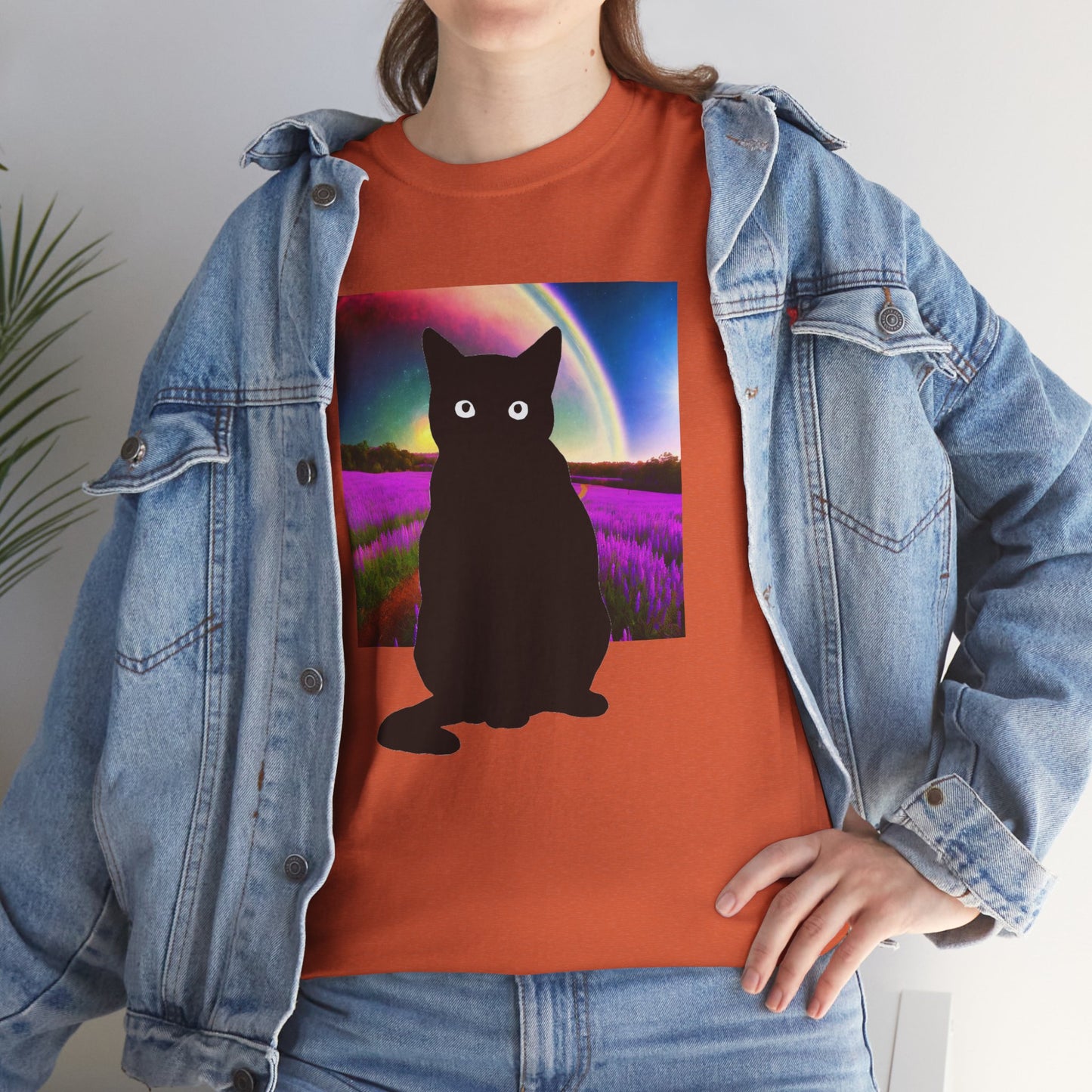 Cute Cat Universes かわいい猫の世界 Unisex Heavy Cotton Tee